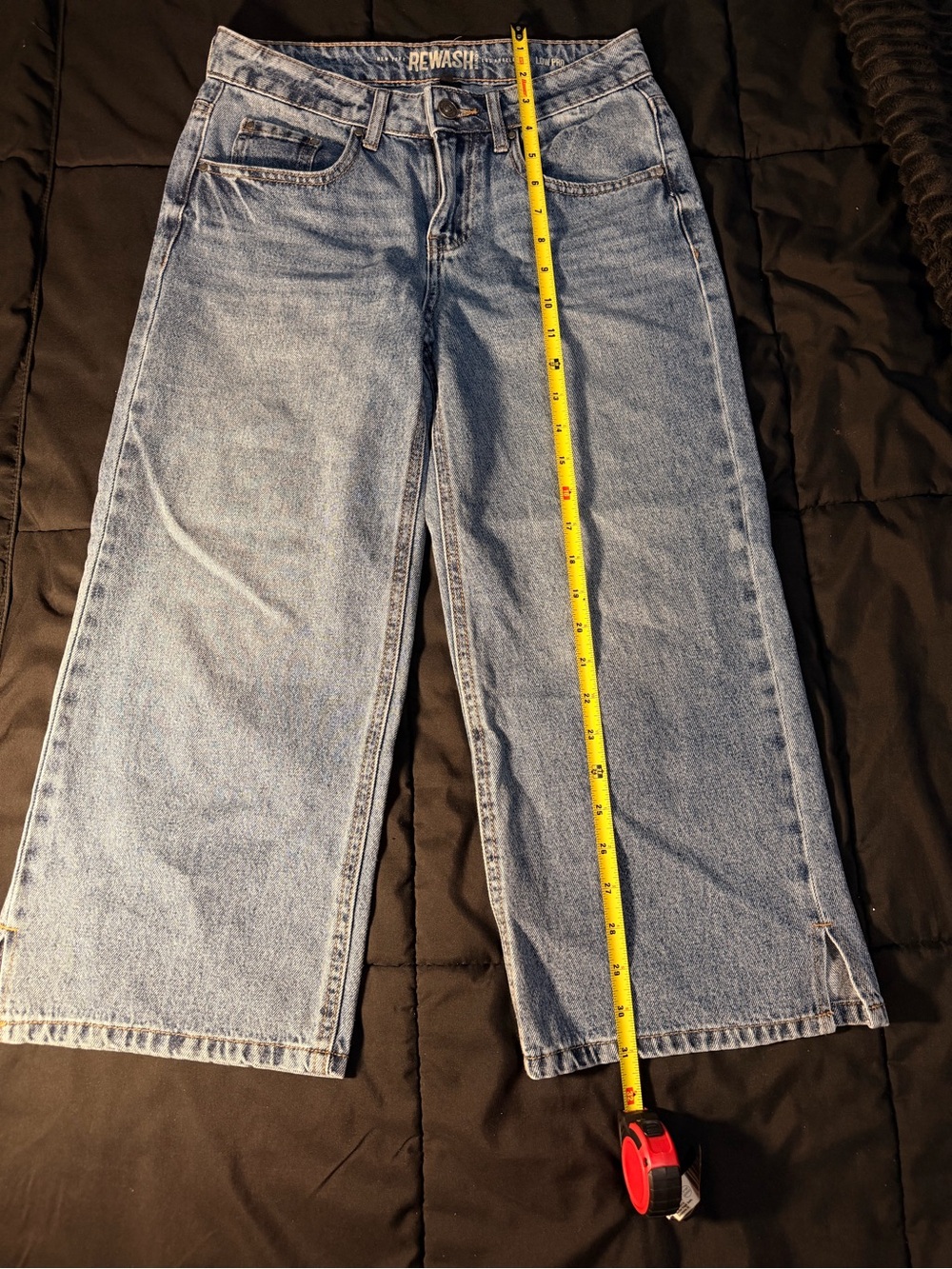 Rewash Light Wash Wide-Leg Cropped Jeans